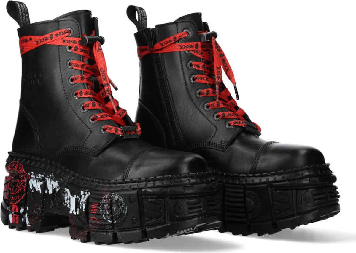 New Rock M-WALL126CCT- Plateau Laarzen 39 Shoes Zwart Zilverkleurig