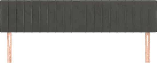 vidaXL de lit 2 pcs Velours Gris foncé 90x5x78/88 cm