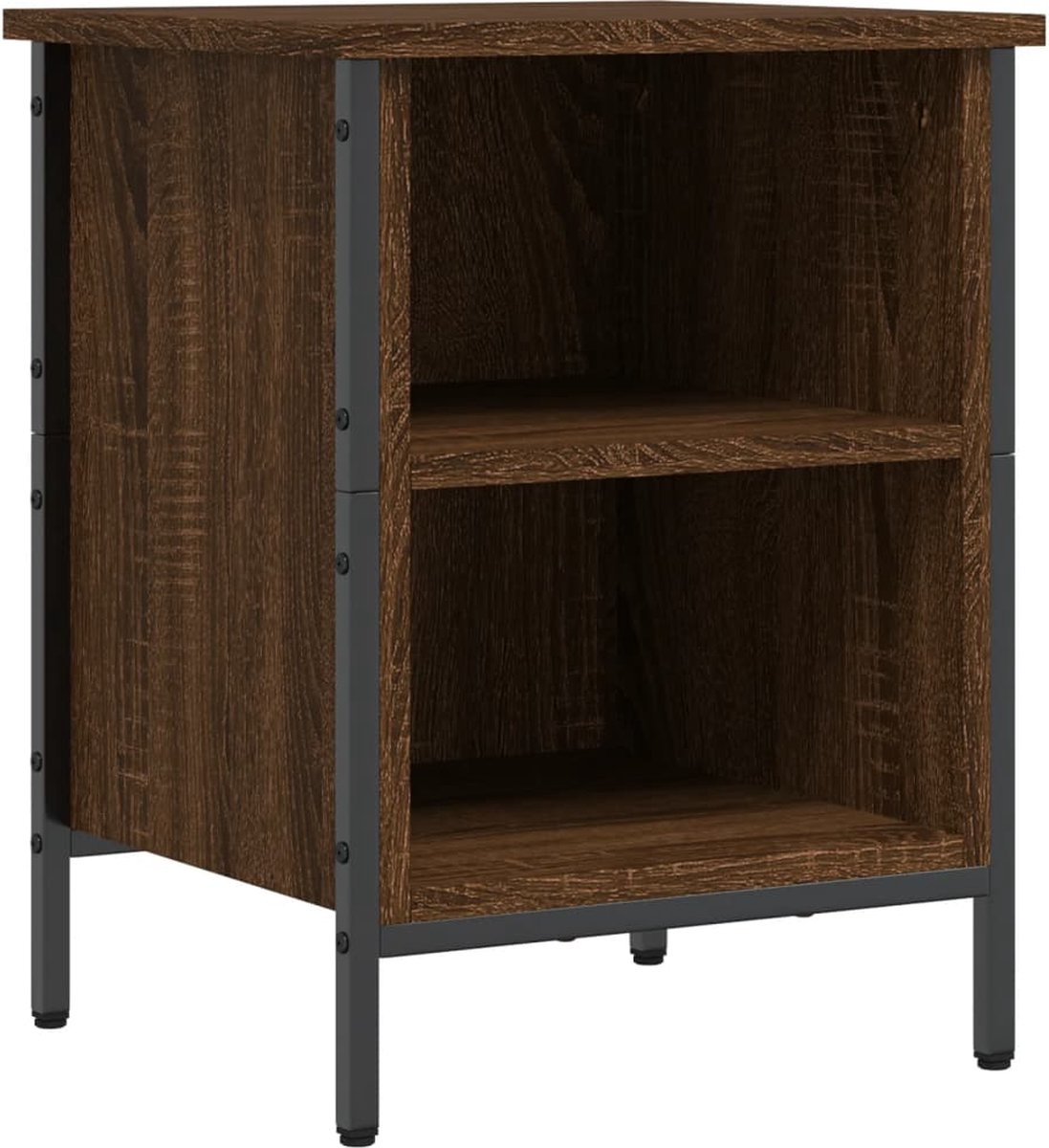 vidaXL Schoenenkast - 38x35x50 - cm - bewerkt - hout - bruin - eikenkleur bruineiken