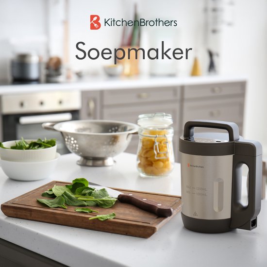 KitchenBrothers Soup Maker - Blender - jusqu'à 800W - 1,2L - Acier