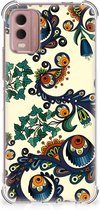 Telefoontas Nokia C32 Shockproof Case met doorzichtige rand Barok Flower