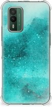 Telefoon Hoesje Nokia XR21 Case Anti-shock met transparante rand Painting Blue