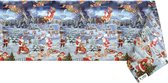 Raved Kerst Tafelzeil - Rendieren  140 cm x  200 cm - Blauw - PVC - Afwasbaar