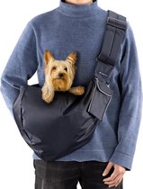 Porte-chien sur l'épaule - Porte-chien pour le transport avant mains libres - Pour petit chien, chat, Puppy jusqu'à 20 kg - Zwart