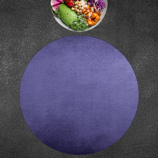 BWK Luxe Ronde Placemat - Paarse Vegen Achtergrond - Set van 2 Placemats - 50x50 cm - 2 mm dik Vinyl - Anti Slip - Afneembaar