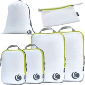 Pakkubussenset, compressie-pakkubussen, pakkubussen, expandeerbaar, ultralicht, reisorganizer voor handbagage (wit, 6 stuks)