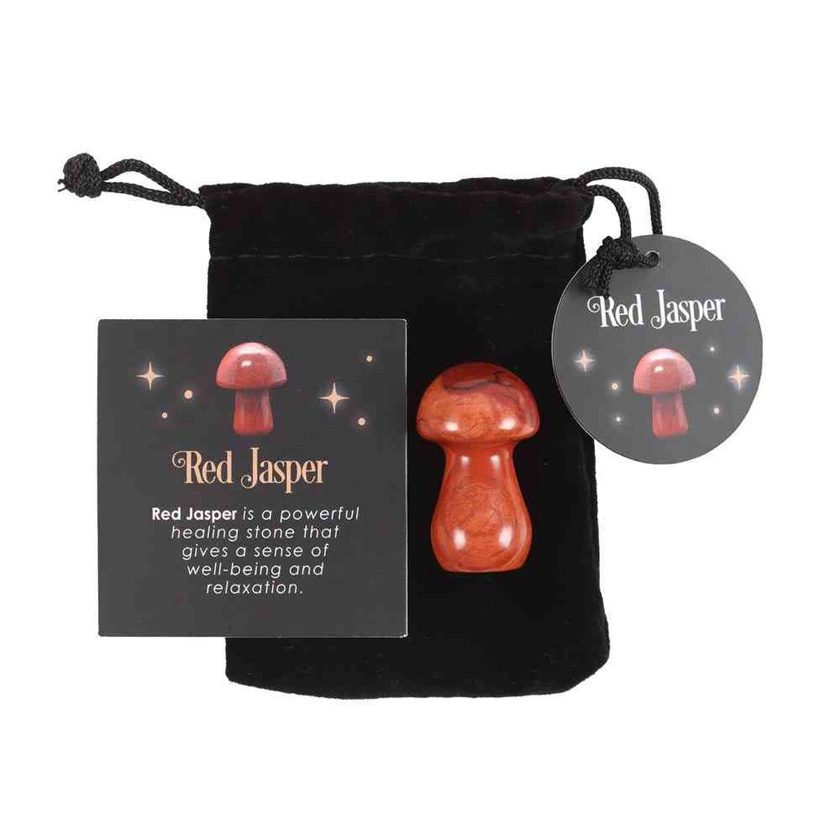Something Different - Magical Red Jasper Crystal Mushroom Kristal - Multicolours