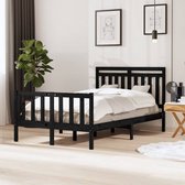 The Living Store Bedframe - Grenenhout - 120 x 200 cm - Zwart