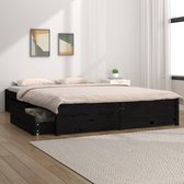 The Living Store Bedframe - Houten bedframe met opbergfunctie - 195.5 x 125.5 x 31 cm - Massief grenenhout