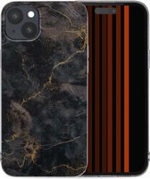 iMoshion Hoesje Geschikt voor iPhone 15 Plus Hoesje Siliconen - iMoshion Design hoesje - Zwart / Black Marble Transparent