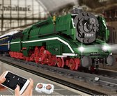 Locomotive à vapeur allemande BR18 201 radiocommandée avec de vraies vapeurs et Siècle des Lumières! | Compatible LEGO City Creator Technic | 2348 Bouwstenen | Train | Locomotive | Jouet Brick Lighting®
