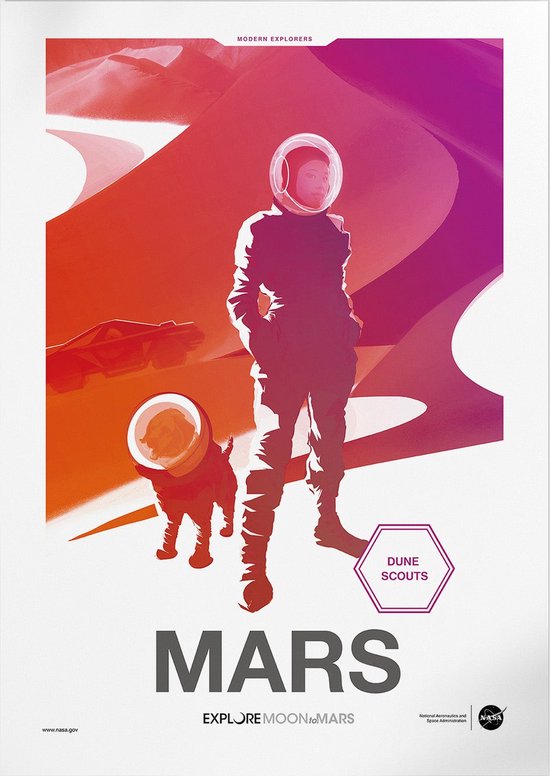 Moon To Mars Dune Scouts | Space, Astronomie & Ruimtevaart Poster | B2: 50x70 cm