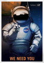 Mars Needs You | Space, Astronomie & Ruimtevaart Poster | A4: 21x30 cm
