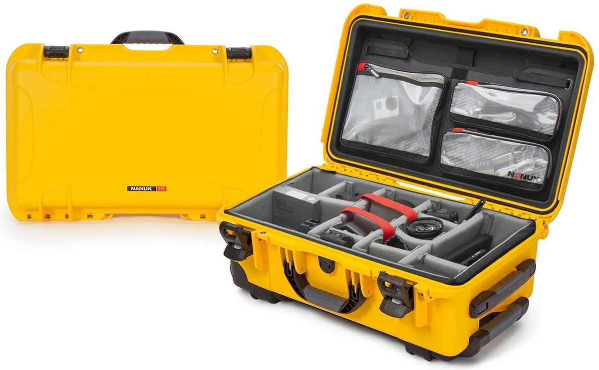 Nanuk 935 Case w/lid org./divider - Yellow - Pro Photo Kit case