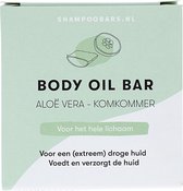 Body Oil Bar Aloë Vera - Komkommer | Handgemaakt in Nederland | Dierproefvrij | Plasticvrij | 100% biologisch afbreekbare verpakking