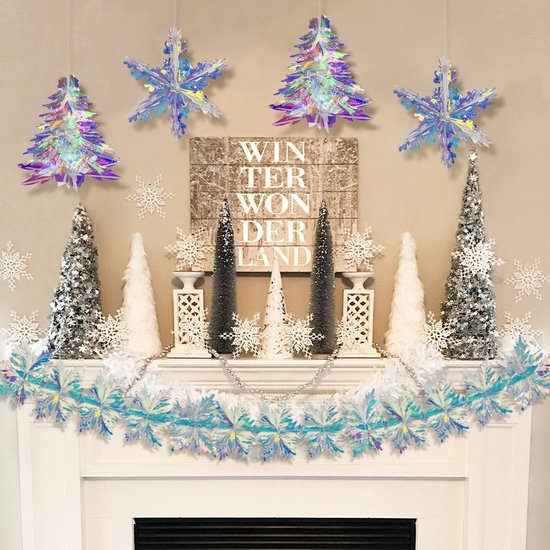 Décoration de Noël Guirlande de Noël Guirlande de Décorations de Noël de Noël Décoration de Noël Décoration de Noël Guirlandes et drapeaux d'arbre Paillettes - 5 pièces