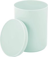 Poubelle avec couvercle pivotant pour salle de bain ou cuisine - Poubelle à cosmétiques ronde en plastique - Poubelle compacte au beau design - Vert menthe