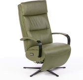 Salerno Relaxfauteuil Elektrisch Verstelbaar met Accu - Optimaal Zitcomfort - Nosagvering voor extra Ontspanning - Relax Fauteuil - Relaxstoel met Armleuning - Moss