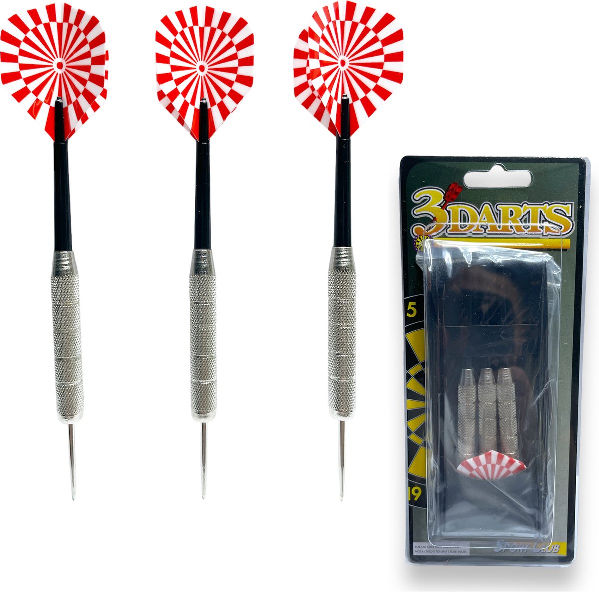 Dartpijlen set - 3x dartpijl - druppelvormige darts incl. darts shafts en hoesje - 21gram - 16CM
