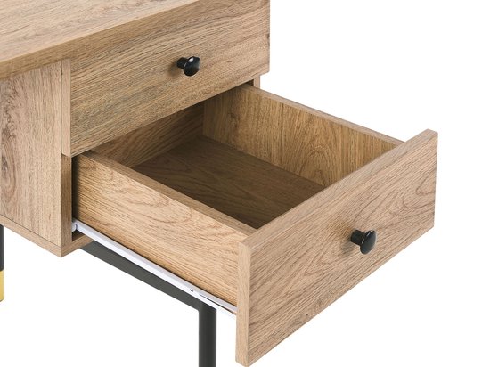 Beliani ABILEN - Bureau - Couleur bois clair - Panneau de fibres de bois