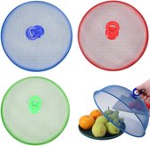 Set van 3 Mesh Voedselhoes Vliegenhoes Vliegenscherm Cover Outdoor Voedselhoes Voedselhoes met handvat voor Keuken Picknick (3 Kleuren)