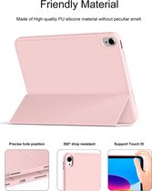 Phreeze Trifold BookCase - Geschikt voor iPad 10e Generatie uit 2022 van 10.9 Inch Hoes - Hoesje met Standaard en Pen Houder - Sand Pink