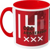 Ajax Mug - Johan Cruijff 14 - Tasse à café - Amsterdam - 020 - Voetbal - Tasse - Tasse à café - Tasse à thé - Rouge - Édition Limited