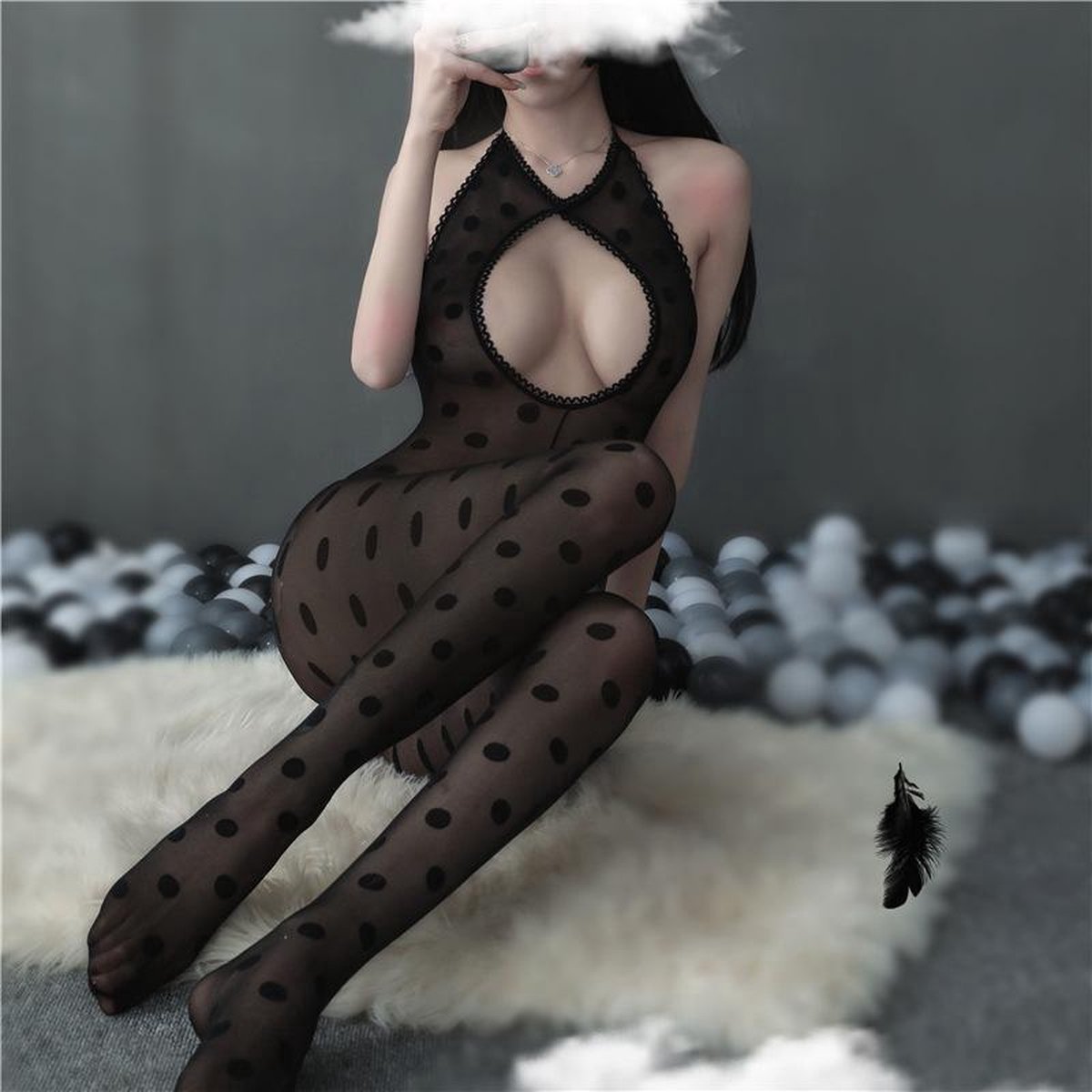 Sexy open Bodystocking, Erotische Body Panty, Sexy Catsuit met Open Kruisje Babydol.Ook voor Cadeau.