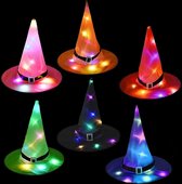 Equivera Heksenhoed met LED licht - 6 Stuks - Halloween Decoratie - Halloween Verlichting - Halloween Versiering - Halloween Decoratie Buiten - Halloween Decoratie Licht