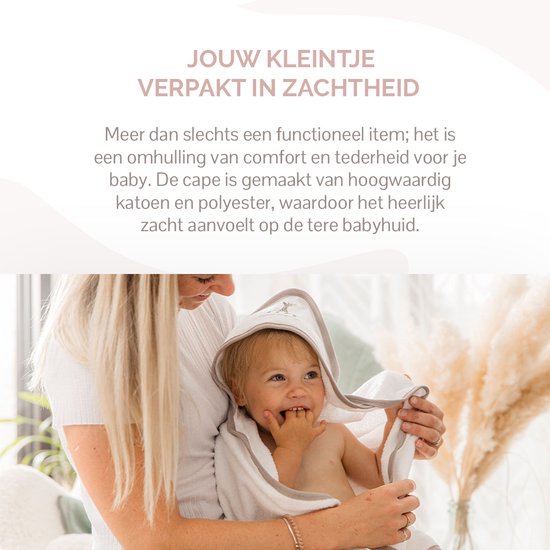 Sophie de giraf Badcape Baby - Badponcho - Kraamcadeau - Babyshower cadeau - Katoen/Polyester - 75 x 75 cm - Vanaf 0 maanden van Sophie de Giraf. — afbeelding 5