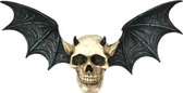 Duivel Vleermuis Schedel Wanddecoratie - Halloween - (hxbxd) ca. 14cm x 28,5cm 5,5cm