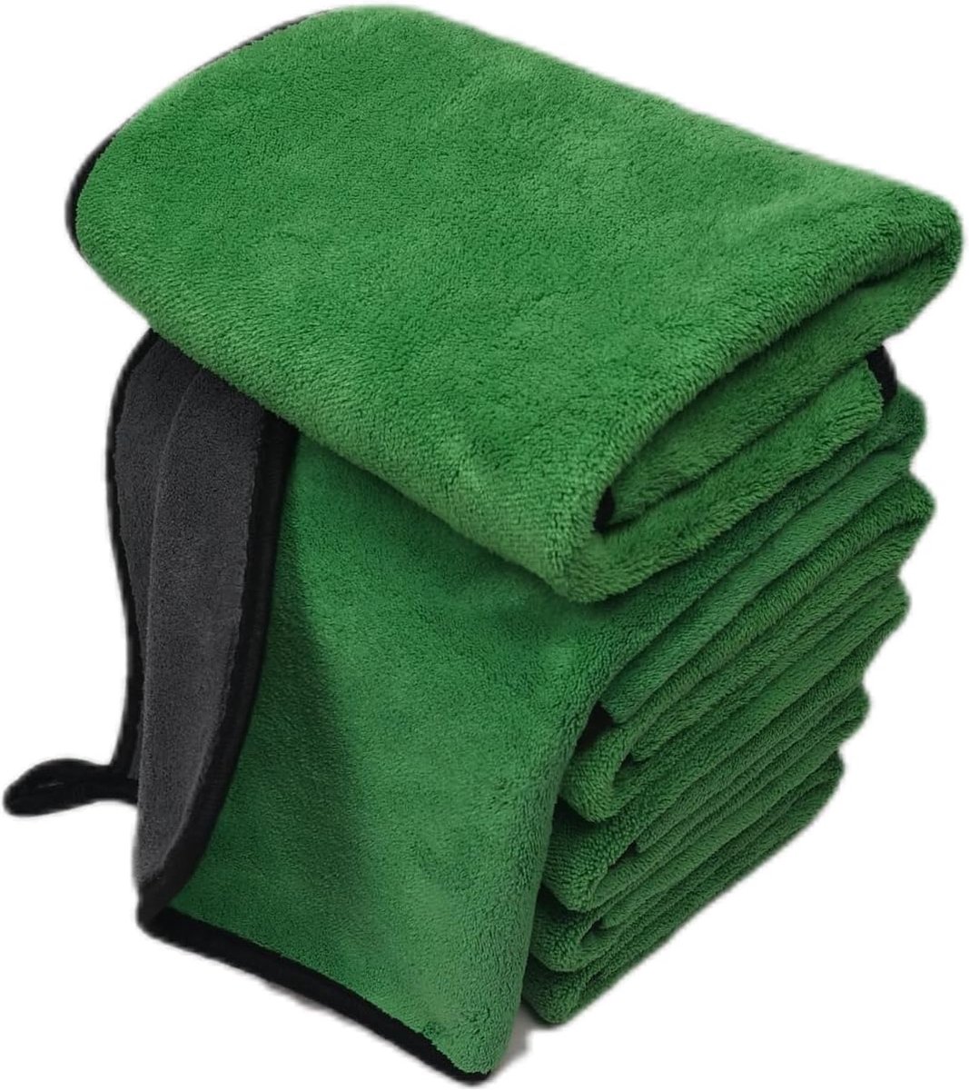 Goedkoopste Ultrasoft Grote Dikke en Sneldrogende Auto Microfiber Reinigingsdoek 800gsm Polijstdoek Tafelzeil Auto Detailing (Grijs/Groen