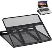 Relaxdays verstelbare laptopstandaard - laptophouder opvouwbaar - laptopverhoger - tablet - zwart