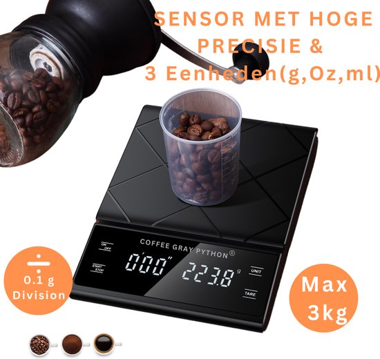 Precisie keukenweegschaal - 0,01g t/m 200g - Aluminium Precisie keukenweegschaal - 0,01g t/m 200g - Aluminium