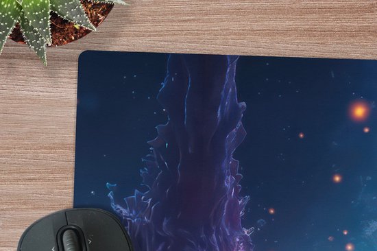 Muismat XXL 120x80 cm - Bureau onderlegger - Bureau mat Ruimte - Astronaut - Neon - Sterren - Bureaumat - Gaming mousepad xl - Bureaulegger groot - Computer deskmat - Geschikt voor Gaming Muis en Gaming PC set-up