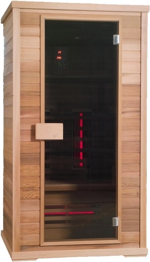 Foto: Novum health company 2 tweepersoons infrarood sauna met full spectrum stralers geschikt voor aromatherapie voor een goede gezondheid plug play en eenvoudig op te bouwen