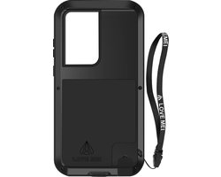 Love Mei, Hoesje Geschikt voor Samsung Galaxy S23 Ultra Volledige Bescherming Schokbestendig, Zwart