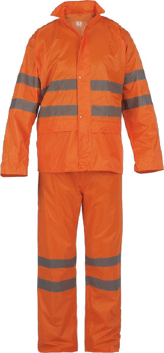 Fluor oranje 2-delig regenpak met reflectie XXXL