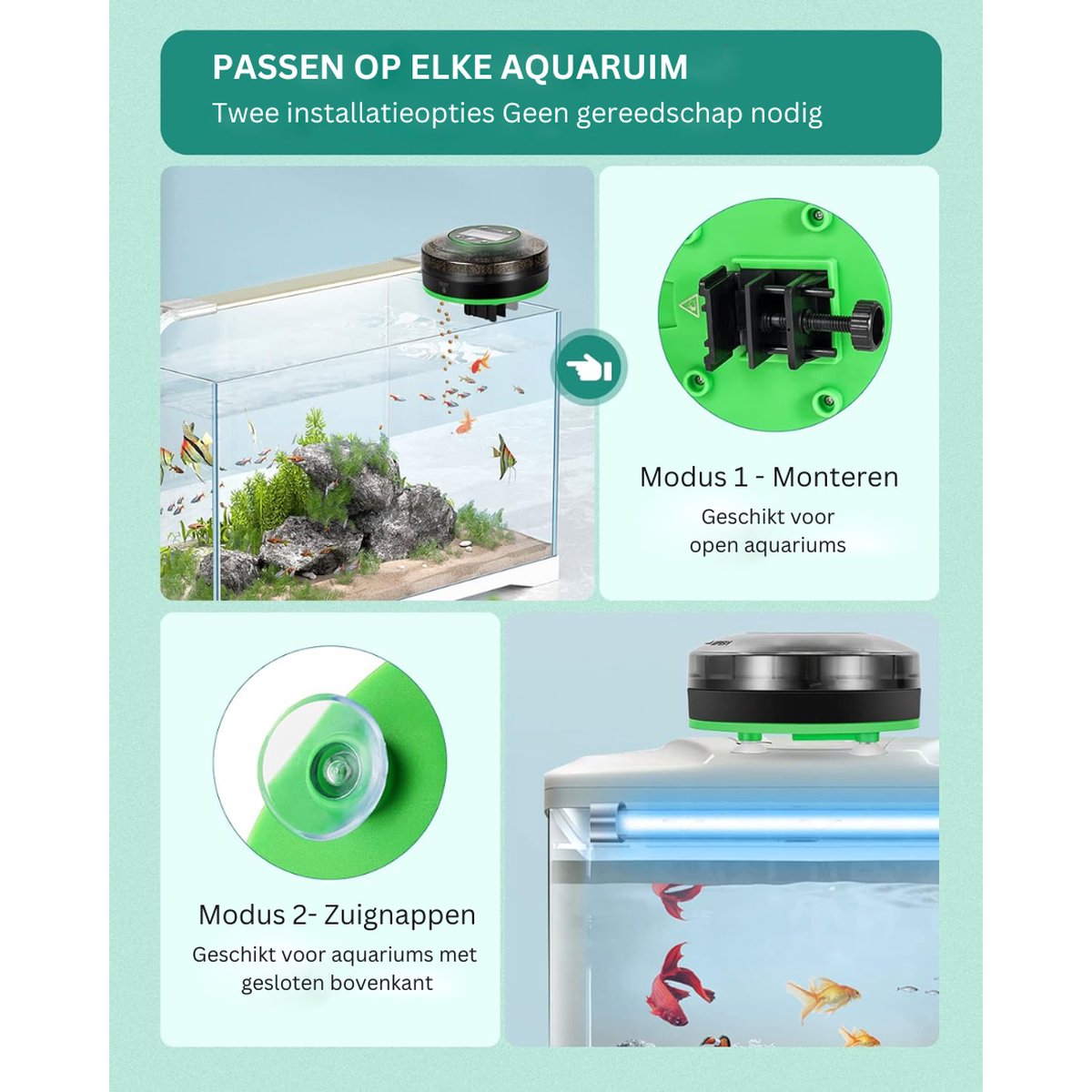 Lychee Aquarium Automatische Feeder, 2,4G WIFI Gestuurde Timer Visvoerdispenser Met Lcd Display Voor Aquariumvijvervakantie Goud 2708842032