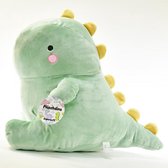 Kussen Dinosaurus Knuffel - Dino Squish Plushie Kinderkussen - Kind Knuffelkussen Zachte Plush - 40cm - Groen