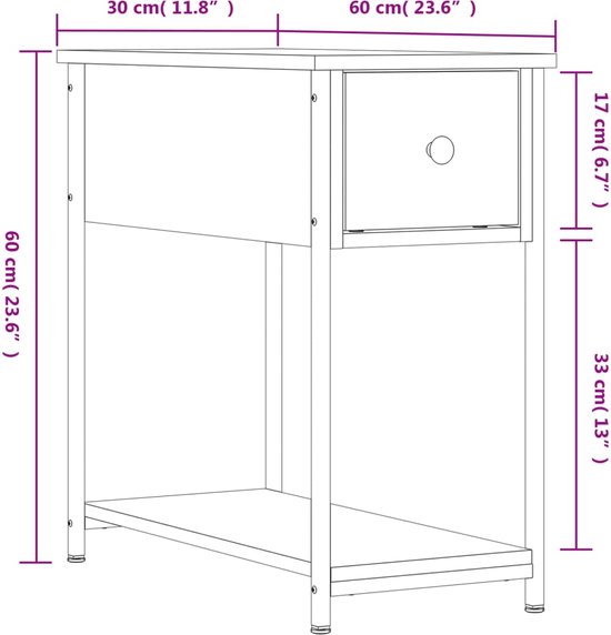 vidaXL Nachtkastjes 2 st 50x41x65 cm bewerkt hout sonoma eikenkleurig