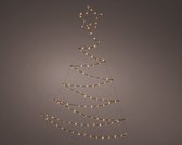 Sapin de Noël en métal noir avec 110 micro lumières LED -110CM -Convient également pour l'extérieur -Couleur de la lumière : Wit chaud -Avec prise -Décoration de Noël