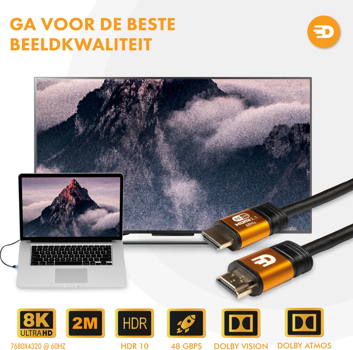 Produits UGREEN Câble HDMI 8 K Ultra HD Haute Vitesse 48 Gbps HDMI 2.1 8 K  60 Hz Support Dynamic HDR, Dolby Vision, eARC Compatible avec Xbox One,  Nintendo Switch, PS4 Pro