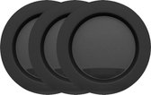 Juypal Bordenset - 12x - zwart - kunststof - D26 cm - herbruikbaar - BPA-vrij