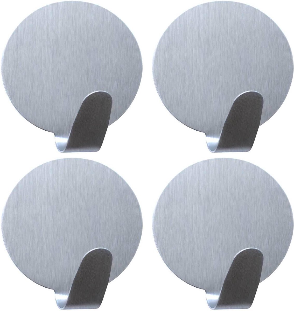Tatkraft BAND - Zelfklevende Ophanghaak Set Silver - Handdoekhaakjes Zelfklevend - Wand Ophang Haak Kapstok Muurhaak - Deurhaak Zelfklevend - Extra Sterk Tot 5 KG - Set Van 4 Stuks