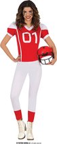 Guirca - Costume de Rugby & Football Américain - Joueur de Rugby Coriace Ruby Roughball - Femme - Rouge, Wit / Beige - Taille 36-38 - Déguisements - Déguisements