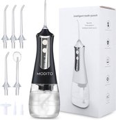 Modito Water Flosser PRO - 350ML - 3 réglages - 6 accessoires - Irrigateur oral - Appareil de soie dentaire sans fil - Zwart