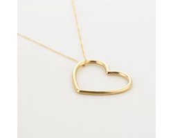 Bijoutheek Collier groot open hart Goud