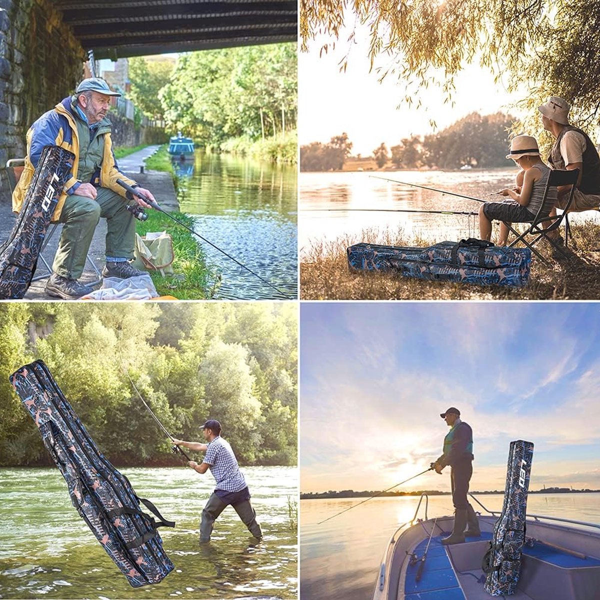 Hengeltas, waterdicht, verdikt, hengeltas met schouderriem 100 cm
