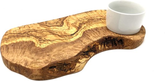 Planche de service en bois d'olivier avec bol 40-45 cm